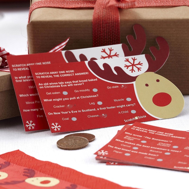 Neviti Rocking Rudolf-Scratch Trivia-10 Pack, Wood, Multi-Colour, 9 x 0.1