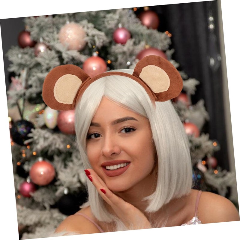 Lurrose Monkey Ears Headband Tail Cosplay Animal Accessories Soft Comfortable