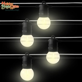 Holiday Bright Lights 15L Indoor/Outdoor Patio G40 Bulb Light Set - Warm White Black Cord