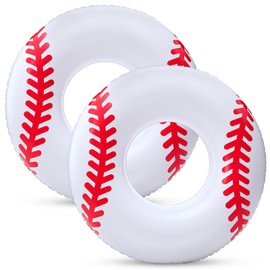 ShinyRelief 2 Pcs Football Baseball Soccer Basketball Sport Inflatable Pool Ring Floats Ring Adult Size Inflatable Floats Swimming Pool Tubes Beach Sports Party Lake Use Summer(Football)