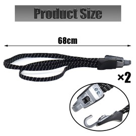 LvYiLinggg Bicycle Luggage Bands, 26.8 inches (68 cm), Set of 2, Rubber Cord, Securing Belt, Outdoor Equipment, Travel, Climbing, Fishing, Accessories, Stretchable, Adjustable, Prevents Loads From