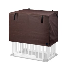 ottostyle.jp Pet Circle Cover, Pet Cage Cover, Sleep Cover, 35.4 x 23.6 x 23.6 inches (90 x 60 x 60 cm), Dark Brown, Easy Installation, Roll-up, Windproof, Soundproof, Indoor Use, Temperature Control,