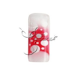 Red Bubbles Pre-designed Acrylic/UV Gel Artificial/False French Nail Tips (70 pcs.)