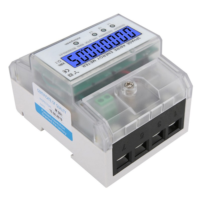 DDS024T 3 Phase 4P Electronic Energy Meter 380V LCD Digital