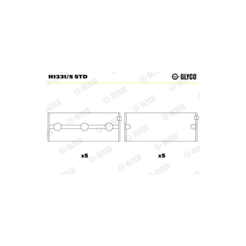 Glyco H1331/5 STD Main Bearings, crankshaft