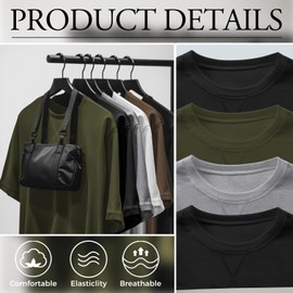 Neer 3 Pack Men's Big and Tall T-Shirts Cotton Short Sleeve Crewneck Plus Size Tee Shirts Hipster Longline Tops(Army Green, Light Grey, Black,3X-Large)
