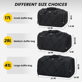 Vorspack Gym Bag for Men - 15/18/21 Inches Duffle Bag for Travel Lightweight Duffel Bag Personal Item Travel Bag Weekender Bag for Travel Sports Gym, Black, 18 Inches