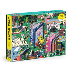 Galison Book World – 1000 Piece Puzzle Fun and Challenging Activity with Bright and Bold Artwork of Literary Characters and Books for Adults and Families