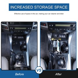 Heutamo Center Console Gear Shift Storage Box Compatible with Toyota Land Cruiser Prado 120 2003-2009, ABS Gear Shift Side Storage Box Center Console Organizer Tray