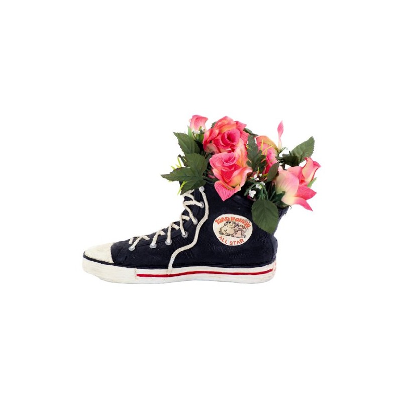 HomeStyles Medium 40011 Black High Top Sneaker Shoe Planter Statue