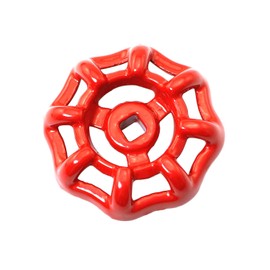 PZRT Cast Steel Outside Faucet Round Wheel Handle Hose Bib Handle Water Spigot Handle 6x6mm, Red