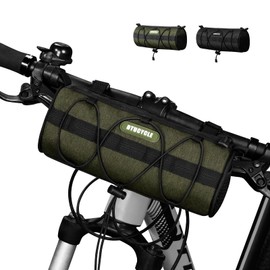 Eozakavod Bicycle Handlebar Bag 2.5 L Waterproof Handlebar Bag Bicycle Bag Front Handlebar Multifunctional Front Bag Bicycle with Shoulder Strap Handlebar Bag for Mountain Bike Road Bike (Green)