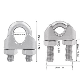 24 PCS 3/8 Cable Clamp, M10 Cable Clamp, Wire Rope Clamp for A Wide Range of Applications, Including Temporary Guardrail Systems, Machinery, Equipment, Construction, and More.by Genhakon