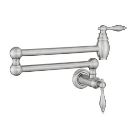 Wall Mount Commercial Kitchen Faucet Brass Folding Pot Filler and Coffee Machine Faucet with Ceramic Valve CoreColor: NICKEL, Surface Finishing: Nickle