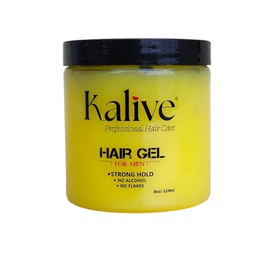 KALIVE Men's Hair Styling Gel 8 oz, Strong-Hold and Light Shine all day, No Flaking.