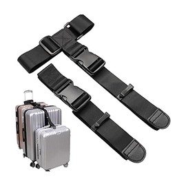 Luggage Straps,2 pcs Luggage Connector Straps Add a Bag Suitcase Strap Belt Adjustable for Travel Adjustable Baggage Attachment Accessories for Connecting Luggage Together Black T-type Normal