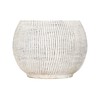 Distressed Cream Terracotta Planter with Fluted Texture