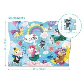 Unicorn Adventures Fantasy Puzzle for Children Aged 3+ 30 Years Old Perfect Educational Gift for Girls