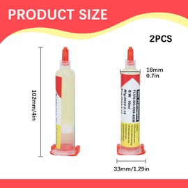 Colaren 2 PCS 10 ml Solder Flux, Flux Soldering Paste for SMD BGA LED PCB Electronics Soldering with 4 Needles and 2 Pushers