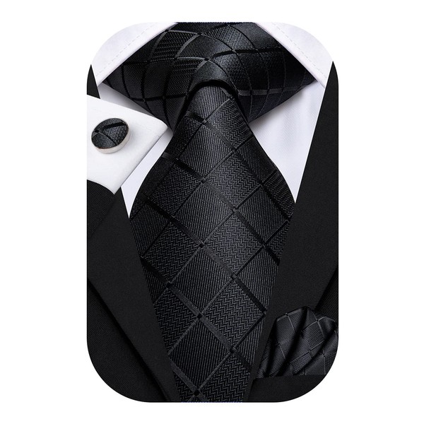 Hi-Tie Men's Solid Colour Tie Handkerchief Wedding Party Classic Tie