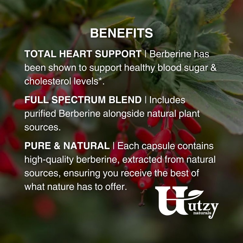 Utzy Naturals TriBerine | 1,000 mg of Full Spectrum Berberine