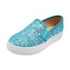FEVERSOLE Mocasines planos informales para mujer, Plataforma turquesa con purpurina,