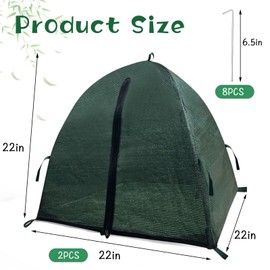 HFYZZ 2 Packs Plant Shade Tent, Garden Plant Shade Cloth Cover Tent UV Resisitant Sunblock Net for Indoor Outdoor Plants Protection Tent Against Direct Sunlight and Animals, 22x22x22 Inch