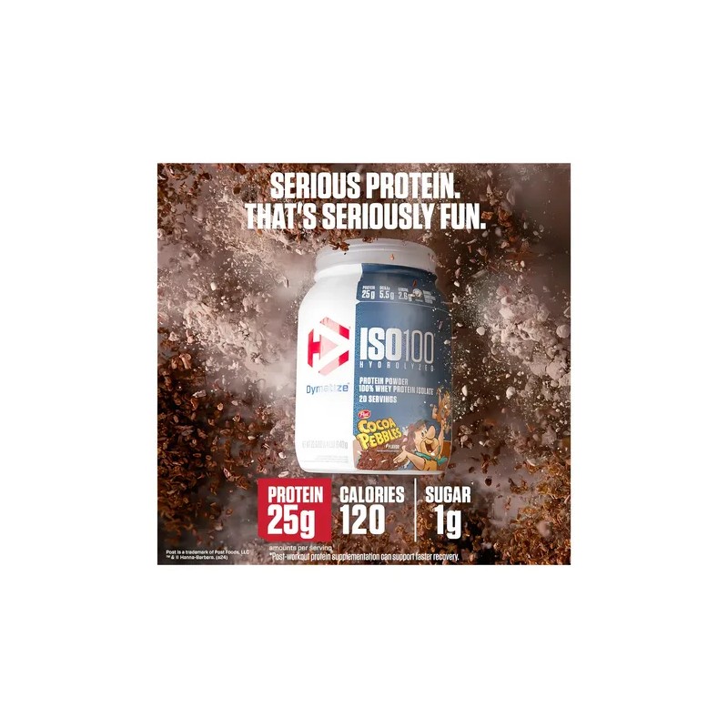 Suplemento Dymatize Whey ISO-100 Sabor Cocoa Pebbles de 650g Polvo