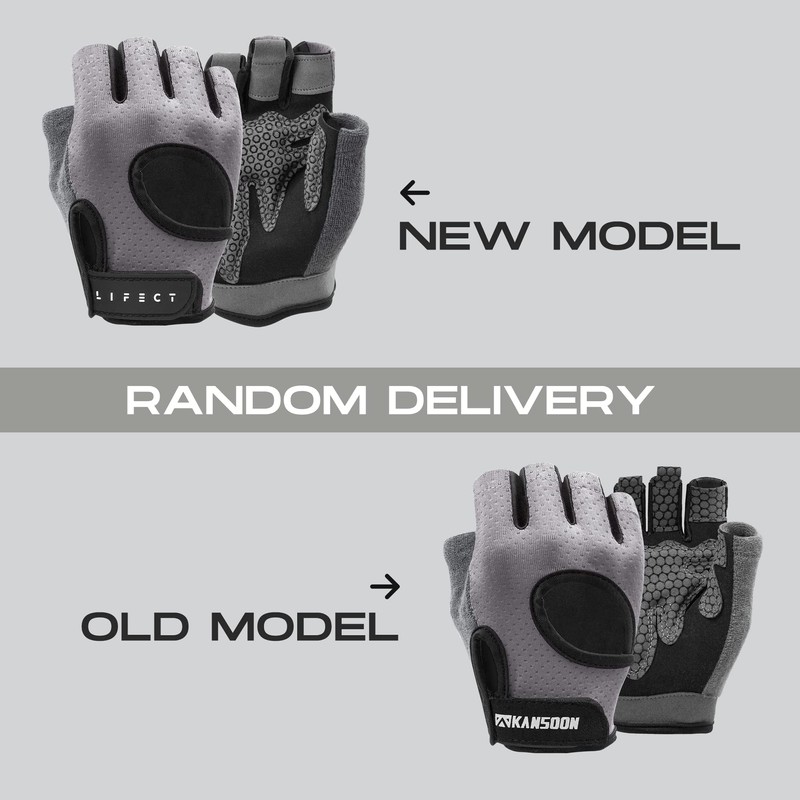 LIFECT Essential Breathable Workout Gloves, Knuckle Weight Lifting Fingerless Gym