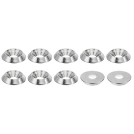 PATIKIL M3 Finish Countersunk Washer, 10pcs 10mm Dia. 2mm Tall Solid 304 Stainless Steel CNC Finish Cup Washer Screw Head Gasket for Industrial Construction
