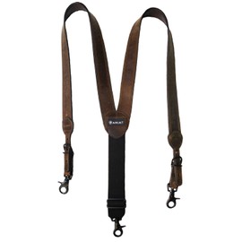 Ariat Men's Logo Patch Gallus Distressed Suspenders, Medium Brown, X-Large