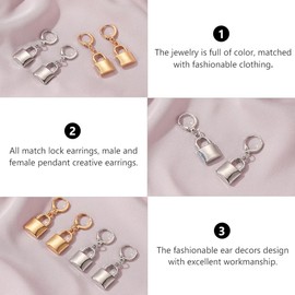 COLLBATH 1 Pair Clip Hoop Earrings All Punk Style Lock Earrings for Enthusiasts Unisex Safety Pin Design Trendy Statement Jewelry Women