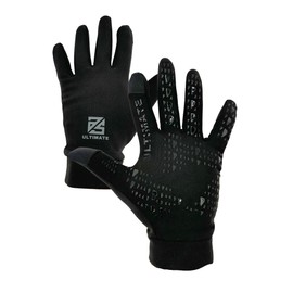 as ULTIMATE - Grip Pattern Sports Gloves - Touch Screen Compatible & Non-Slip - Ideal for Football, Running & Outdoor Activities (Black, M)