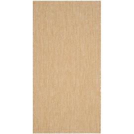 SAFAVIEH Courtyard Collection 2' x 3'7' Natural / Cream CY8022 Indoor/ Outdoor Patio Backyard Mudroom Accent Rug