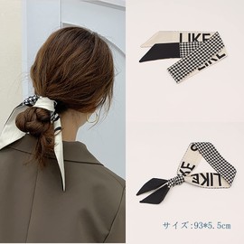 Slefancy Women's Hair Accessories, Hair Band, Scarf, Scarf, Neckerchief, Stylish, Multifunctional, Ribbon, Bag Decoration, Handle, Accessories, Easy to Mix and Match with Clothes for Work or Work, Set of 3