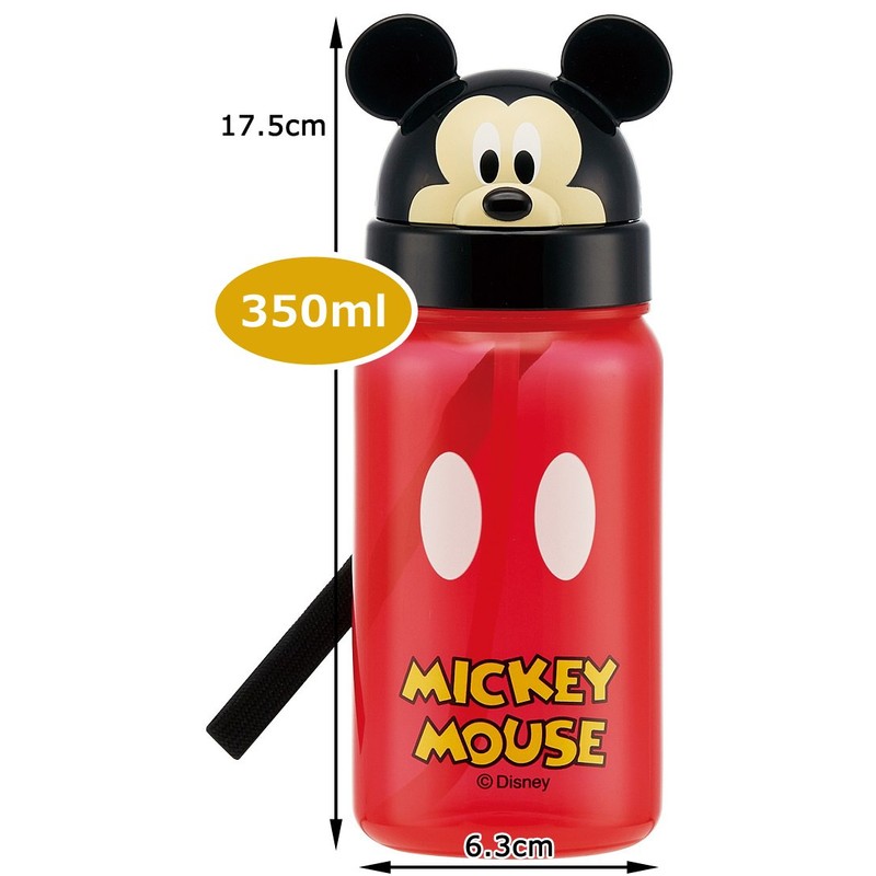Skater PBS3STD Die Cut Straw Water Bottle, Mickey Mouse, Disney