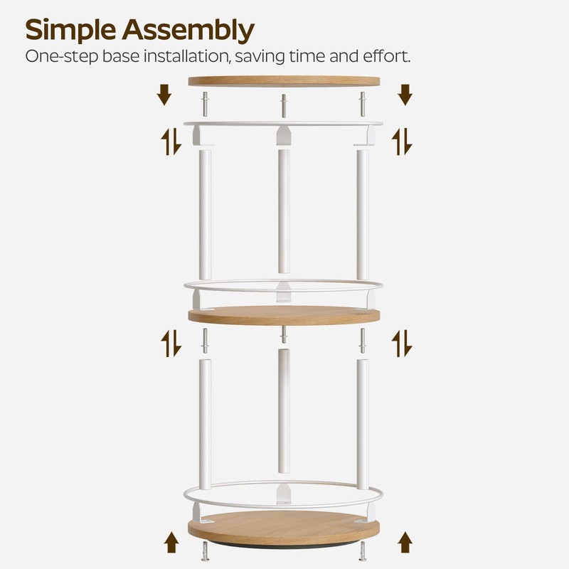 YATINEY 3-Tier Lazy Susan Organizer, Rotating Spice Rack, Spinning Organizer,