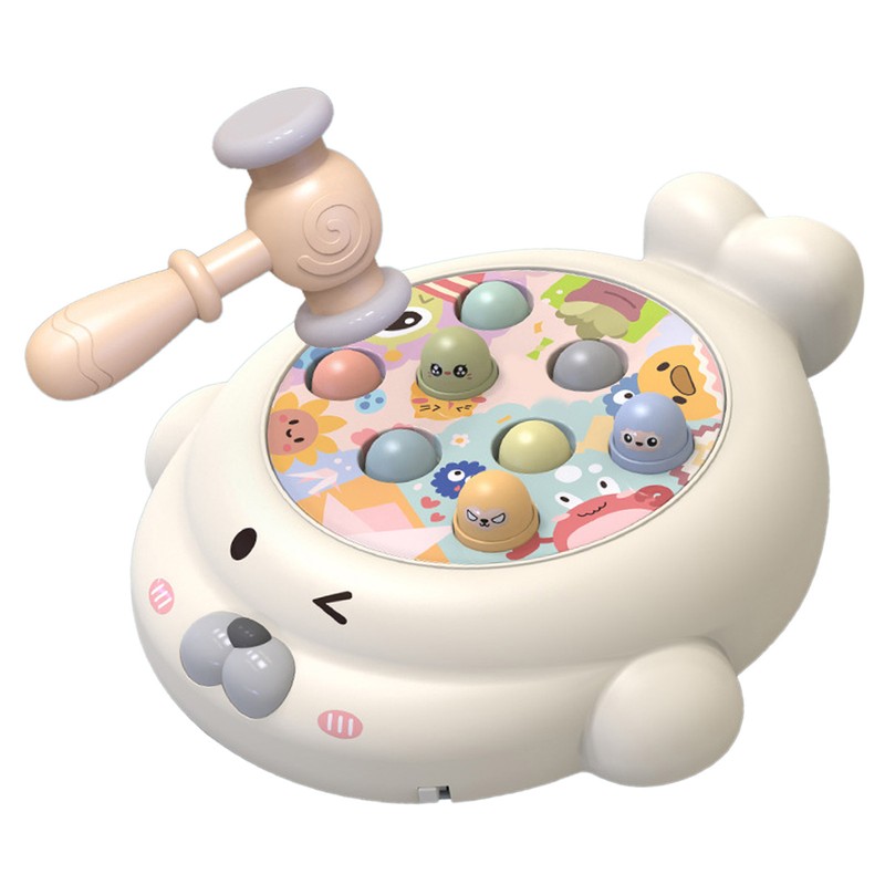 Kids Interactive Whack Toy Educational Sound Light Animal Shape Hammering