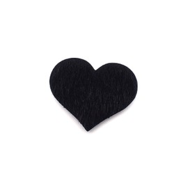 Kamipita Faux Fur Heart 2 Pieces Fur, One Point Access, Hair Clip, Hairpin, Hair Band, Hair Accessory, Fashionable, Non-Retaining, Non-Trace, Cute (1.2 inches (3 cm), Black)