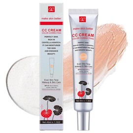 color correcting cc cream with centella asiatica spf 25 full coverage, invisible pore, even skin tone, and moisturizing primer for a matte finish Women's CC
