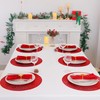 Snowkingdom Red Placemats Set of 6, Round Vinyl Metallic Hollow
