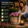 Solar Snail Planter Statue for Garden – Outdoor Resin Decor