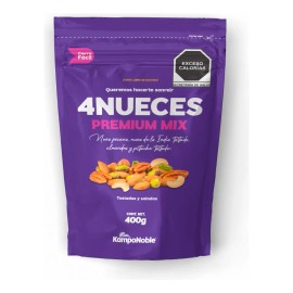 "4NUTS" Trail Mix | Premium Blend: Almond, Pistachio, Pecan, Cashew | Oil-Free, Sugar-Free, and Preservative-Free | Gluten-Free | Net Wt.: 400 grams | KampoNoble