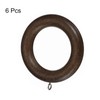 sourcing map 6Pcs Wooden Curtain Drapery Rings, 2.75 Inch Curtain