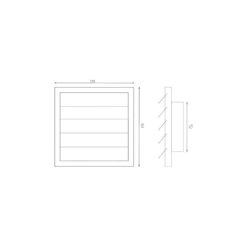Air Vent Grille with Flaps, 170mm x 170mm, White, Extractor