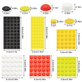 200 Pcs Bump Dots for Visually Impaired, 5 Colors 4 Sizes 3 Shapes Low Vision Aids, Raised Tactile Stickers, Adhesive Braille Bump Sticker, Low Vision&Visually Impaired Products for Elderly, Blind