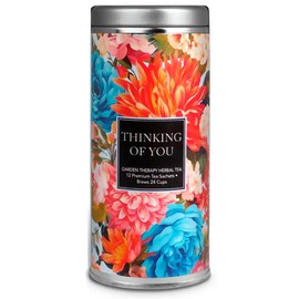 Thinking of You Tea by La Tea Dah | Gourmet Tea Gift Sets | Caffeine Free Herbal Tea | Sympathy Gift for Friend Going Through a Hard Time (12 Sachets)