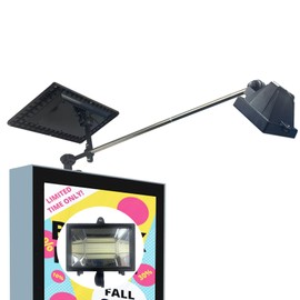 Solar Sign Light, Heavy Duty Solar Sign Lights 60 LED, Outdoor Sign Lighting, 12000 mAh Waterproof Commercial Lighting for Real Estate Signs, Business, Advertisement, Billboard, HOA, High Way