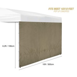 REDCAMP Instant Canopy Sidewall for 10x10ft Pop Up Canopy, 1 Pack Sunwall Only, Khaki (1 Sidewall Only, Canopy Tent NOT Included)