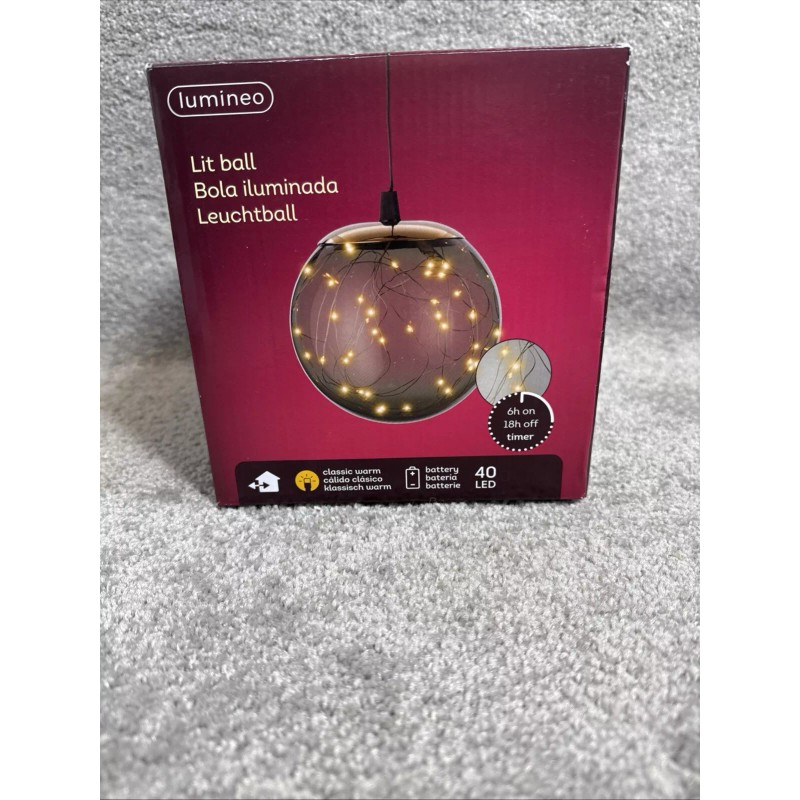 Lumineo Ball Light Decoration 40 Warm White AA Battery Operated